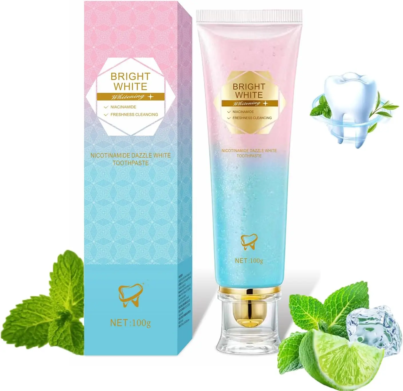 Niacinamide Whitening Tandpasta Intensief witter tanden Beschermt emaille Verwijdert vlekken en verfrist de adem Dagelijkse mondverzorging