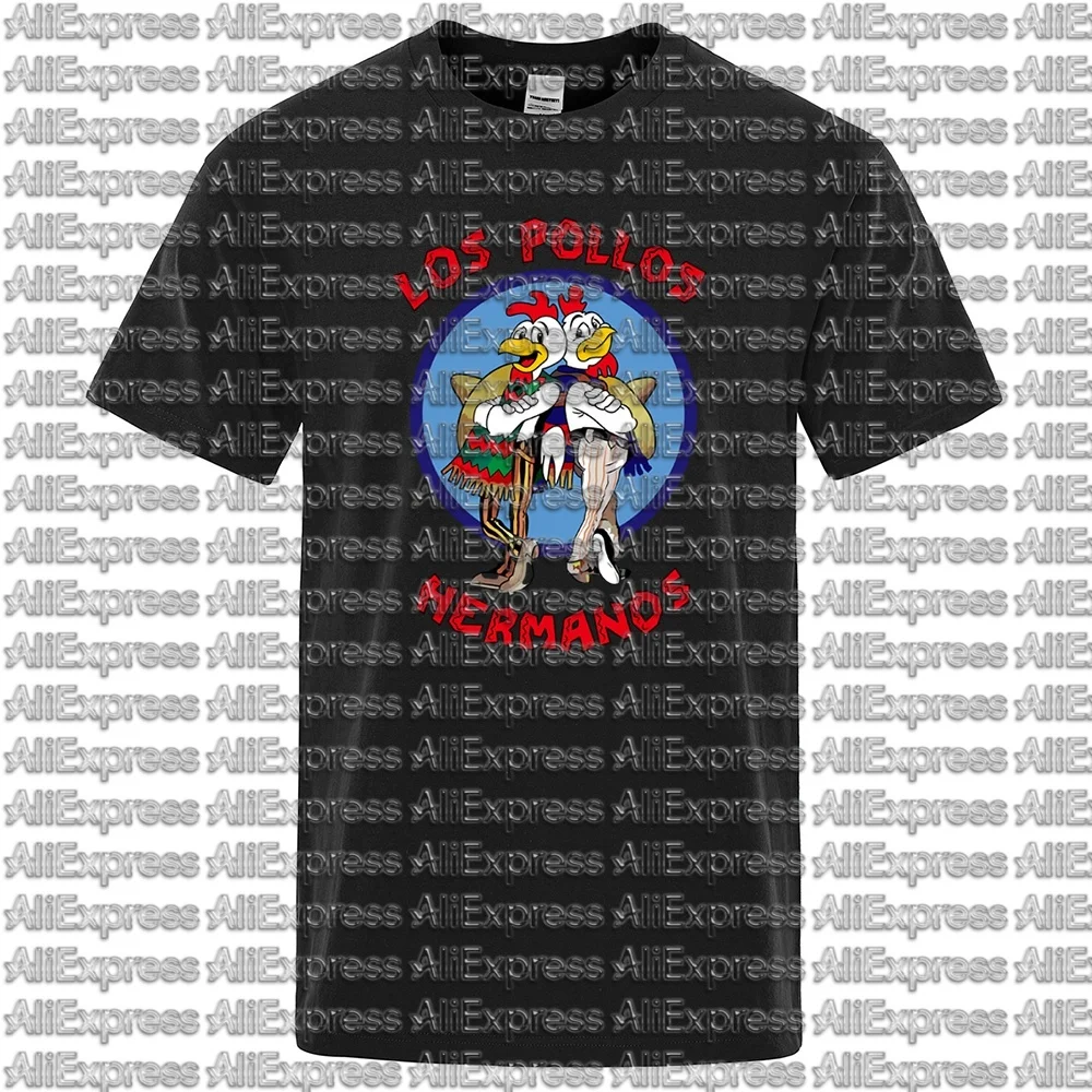 

LOS POLLOS Hermanos Fun Printed T-shirt Men's and Women's Fashion Casual Short Sleeve Summer Cotton Breathable T-shirt
