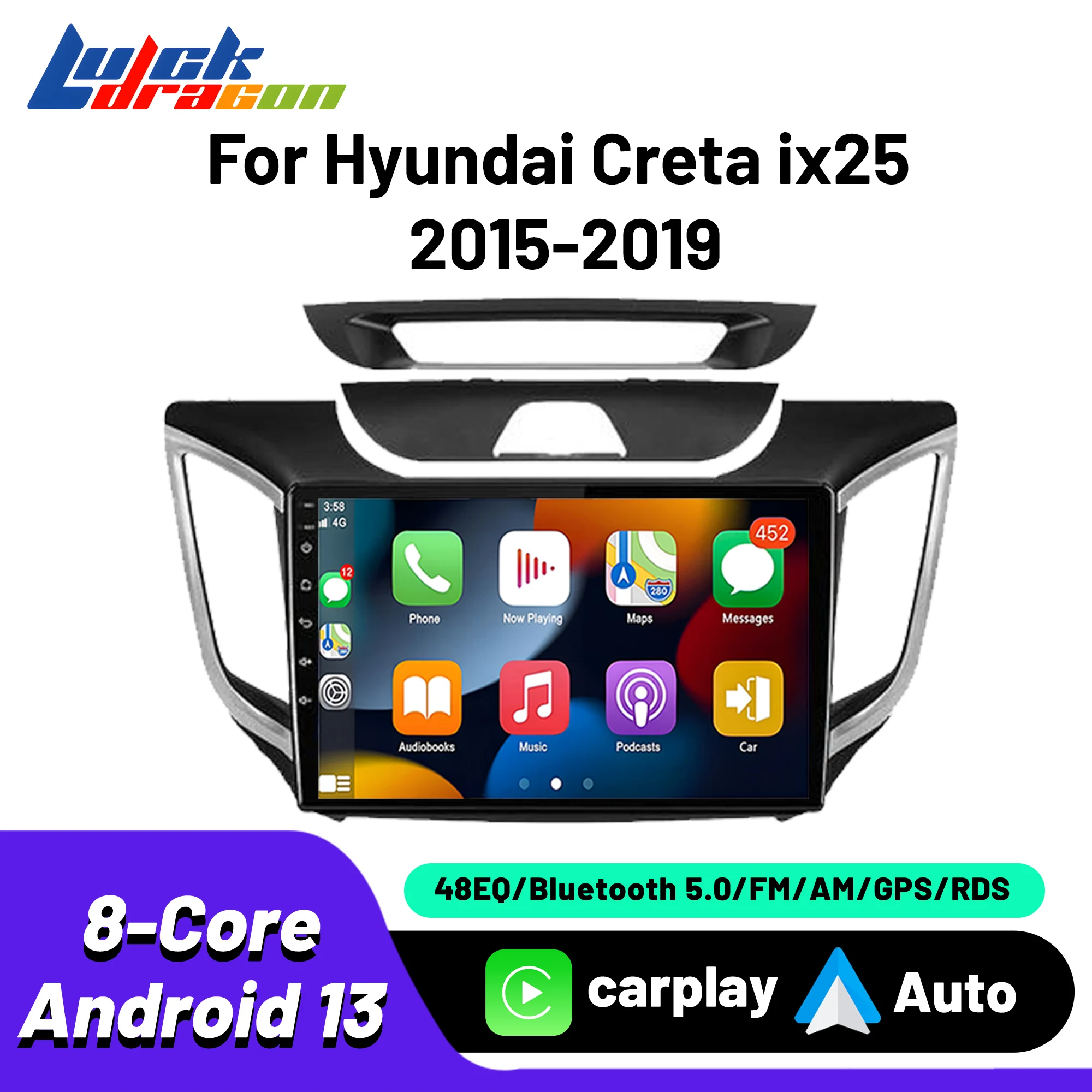 

Авторадио для Hyundai Creta ix25 2015-2019 мультимедийный автомобильный Carplay Android автомобильный беспроводной радиоприемник 8 ядер 4G автомобильный стерео