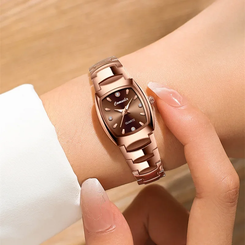 Tungsten Steel Watch for Women, Waterproof and Simple Temperament, Women's Watch with Small Dial Women's Quartz Watch