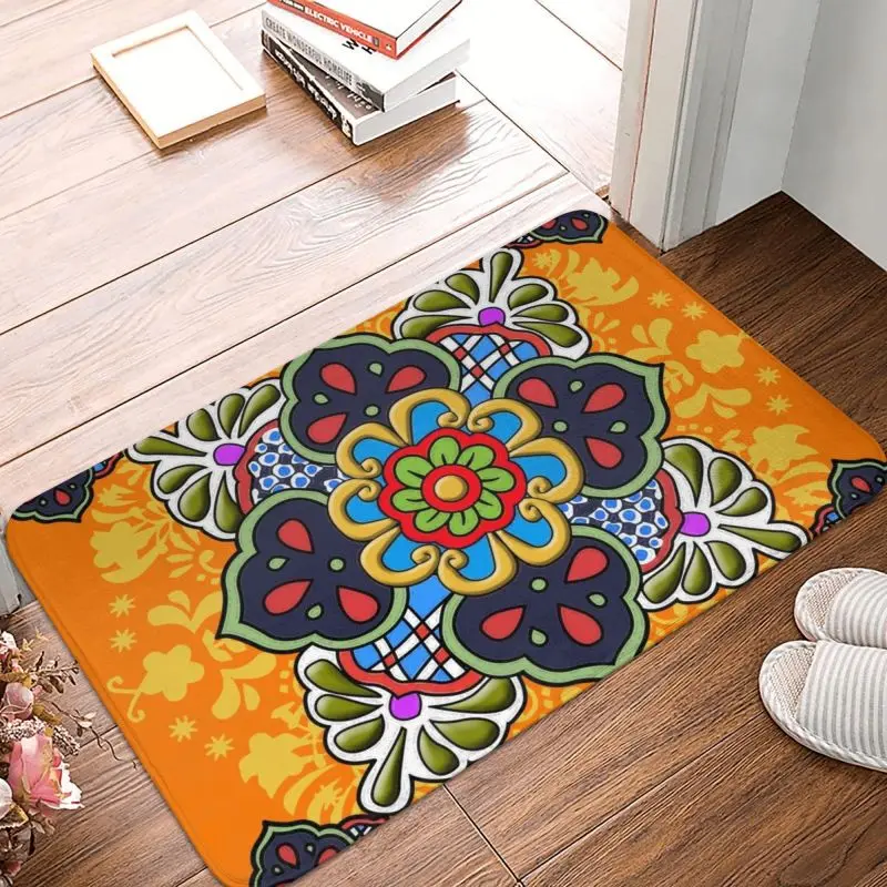 Mexican Talavera Flower Ceramic Tile Front Door Floor Welcome Mat Indoor Kitchen Doormat Garage Living Room Carpet Rug Footpad