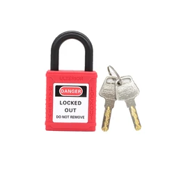 Safety lockout 25mm non-conductive nylon lockout Padlock with master key for Energy Isolation LOTO Device  Manufacturer