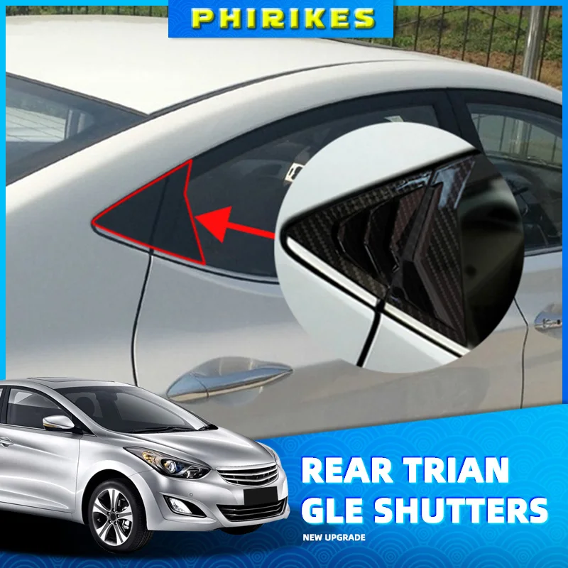 Passend für Hyundai Elantra Avante Limousine 2011-2015 2 Stück Auto-Heckfenster-Seitenlüftungsgitter-Abdeckung Zierleiste Außenzubehör.