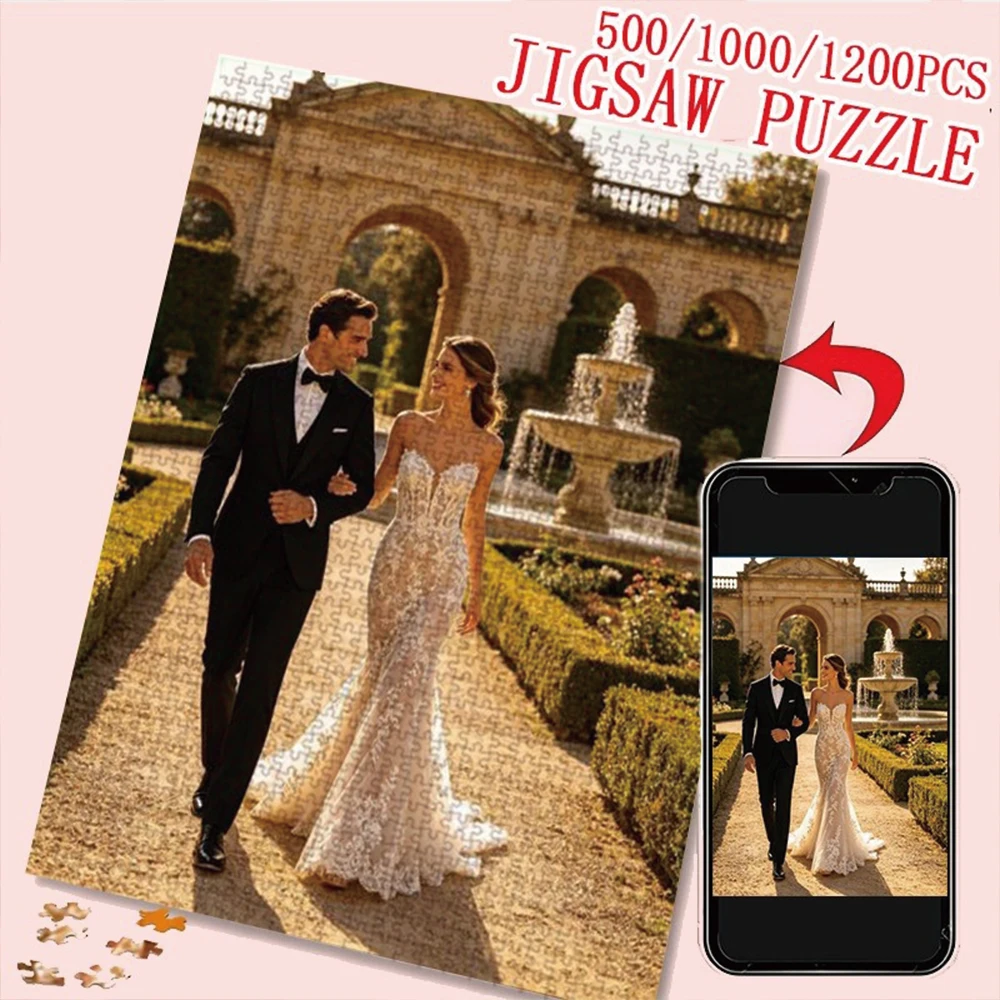 35/300/500/1000pcs Personalized Custom Photo Puzzle Selfie Photo For Housewarming Bedroom/Living Room For Children's Day