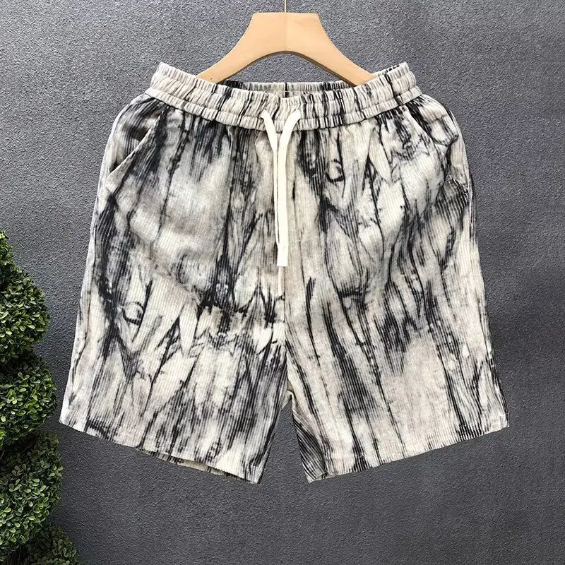 

Summer New American Sle Men's ort Pants Thin Design Loose Large Size Sport Casual Five-Quarter Length Polyester Fiber