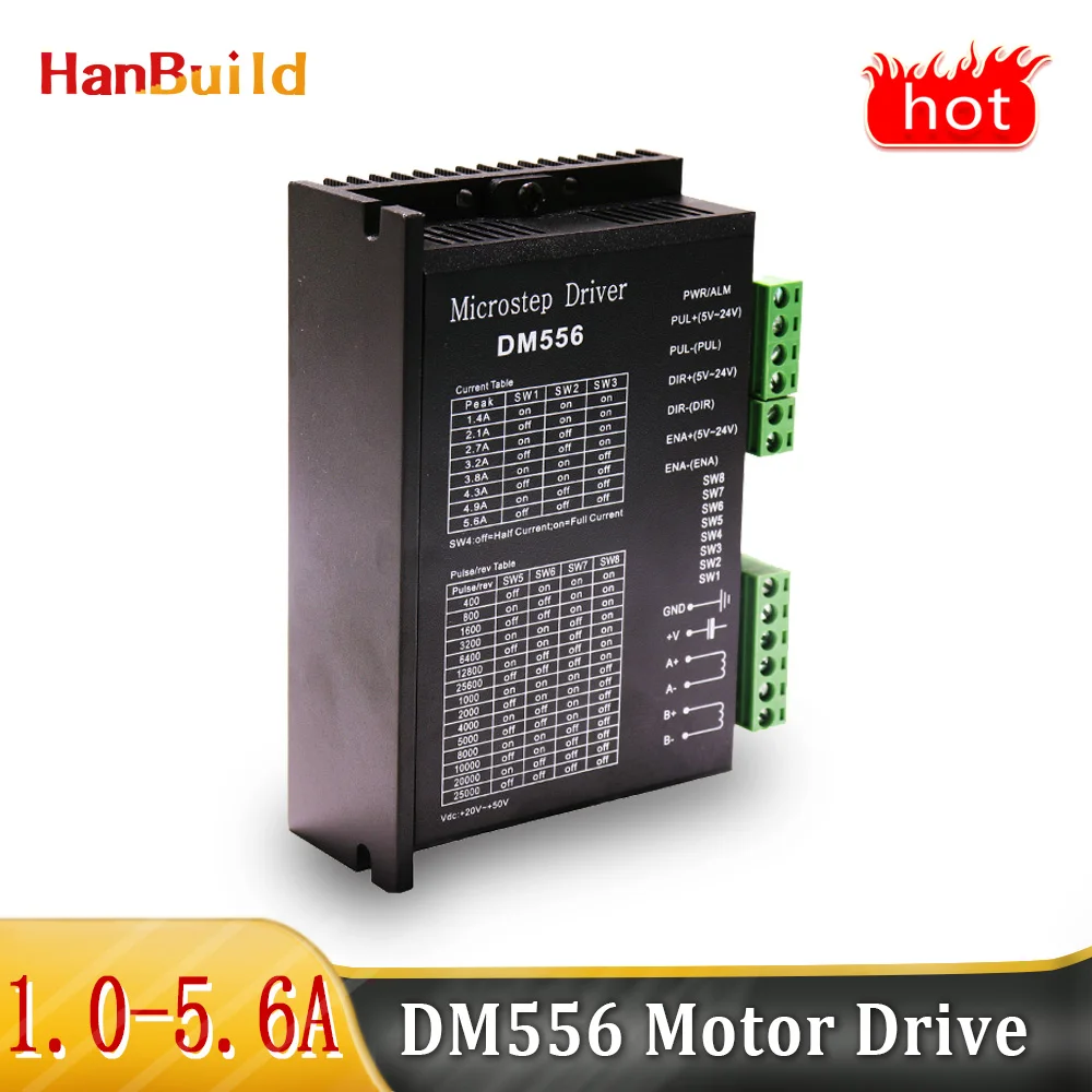 

DM556 driver2 phase 5.6A for 57 86 stepper motor NEMA17 NEMA23 NEMA34 Stepper Motor ControllerDigital Stepper motor