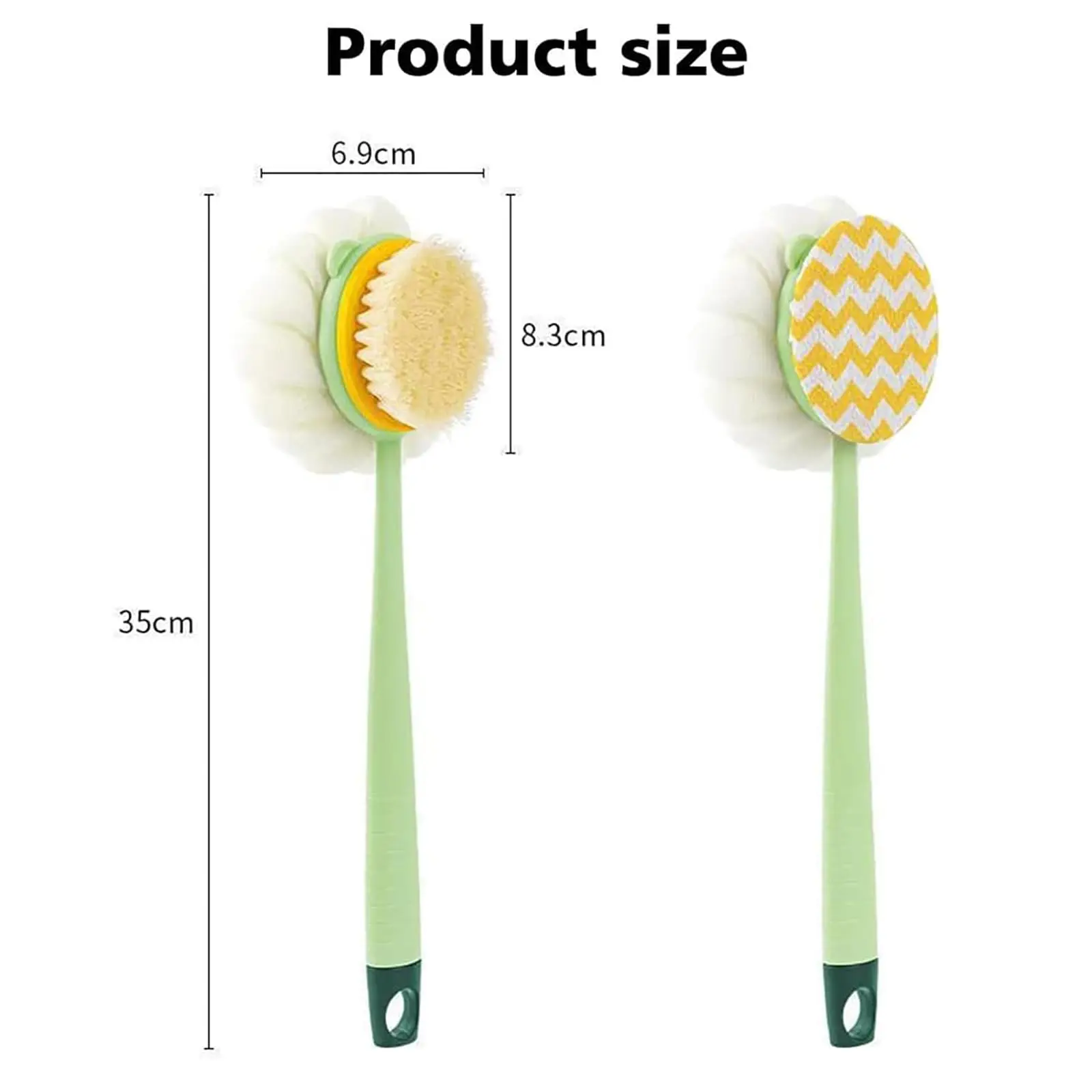 

Щетка для ванны с длинной ручкой, двусторонняя чистящая щетка для душа, скребок для спины, съемная прочная щетка для мытья с мягкой щетиной для ванны