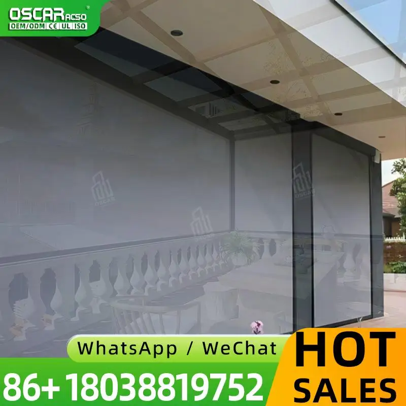 Aluminum Frame Outdoor Shading Remote Control Modern Zip Screen for Garden House Outdoor Patio Backyard Best Seller Rolling shut