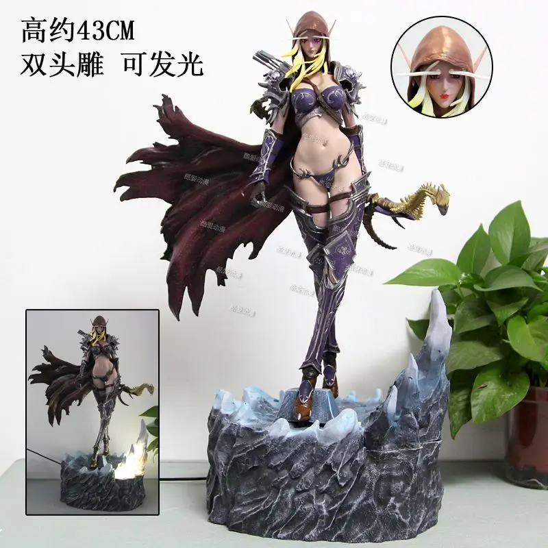 44cm Sylvanas Windrunner Figures World Of Warcraft Anime Figure Figurine Gk Collection Statue Model Ornament Toys Christmas Gift