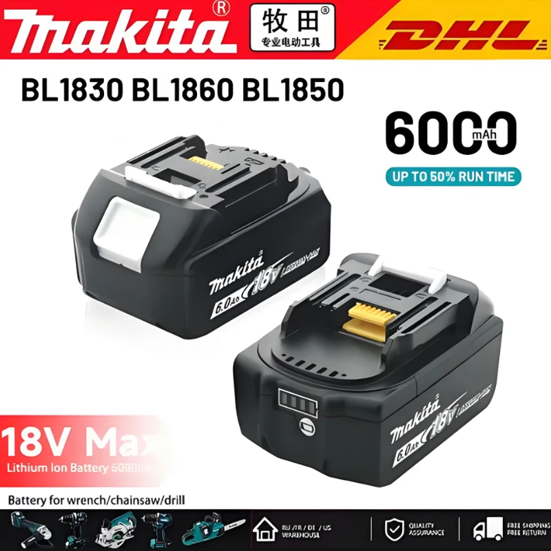 

original Makita 18V 6.0Ah Rechargeable Battery Makita 18V BL1830 BL1830B BL1840 BL1840B BL1850 BL1850B Power Tools