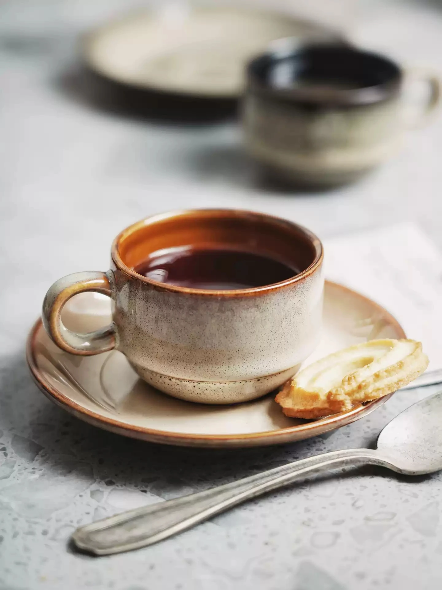 Vintage Kiln Glaze Coffee Cup And Saucer Set 85ml 210ml Retro Latte Mug Home Drinkware