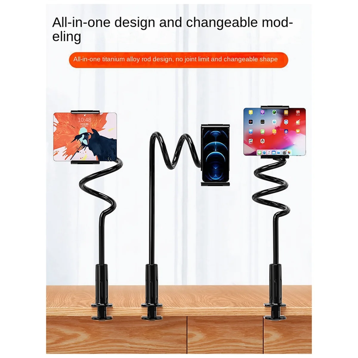 

Mobile Phone Flat Holder Lazy Holder Adjustable Phone Clip Universal