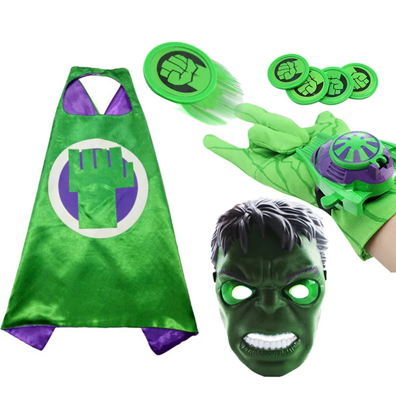 Figura de acción de Hulk, máscara LED de los vengadores, guante de escudo de espada, modelo de Cosplay, juguetes, regalo de Halloween