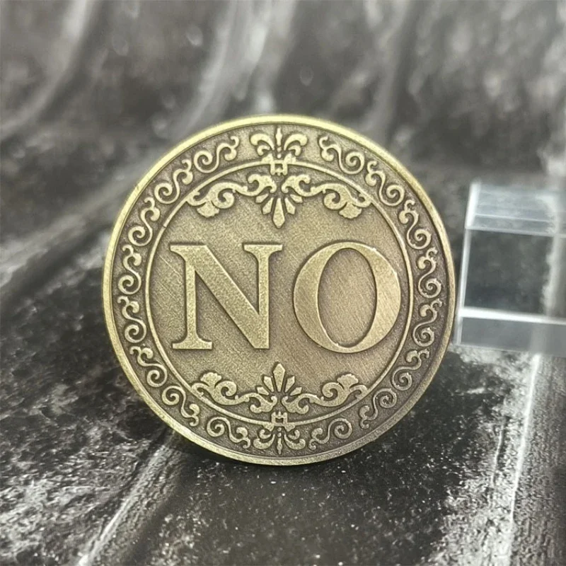 Moneda conmemorativa de bronce Sí o No, recuerdo de monedas sin moneda, accesorio de juego, colección de monedas de desafío, manualidades de decoración, 1 ud.