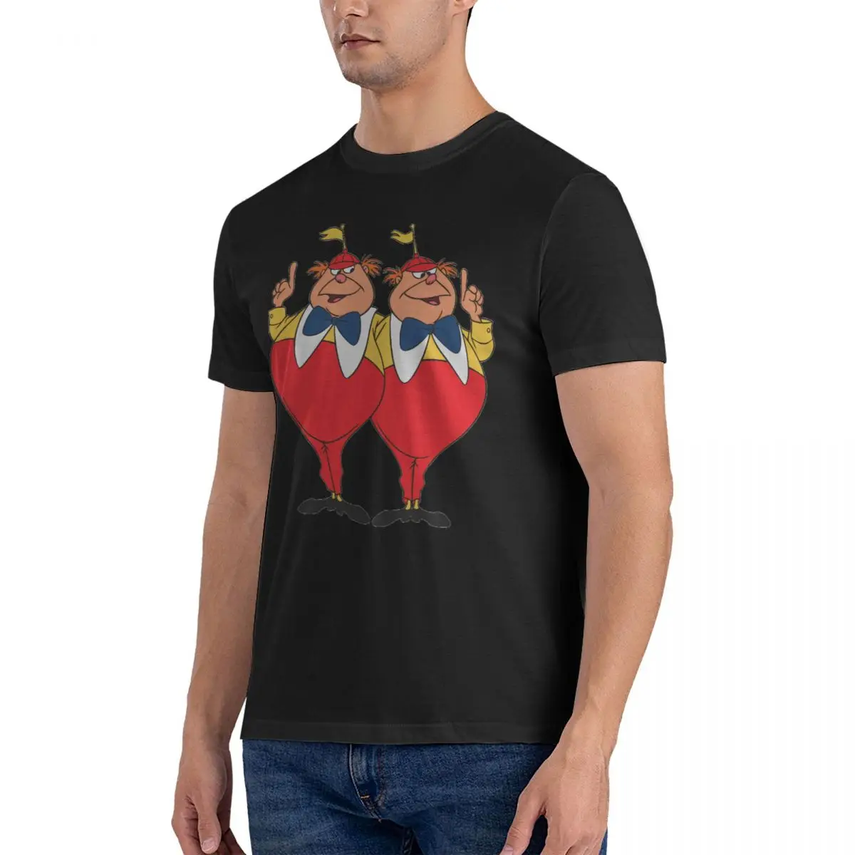Tweedle Dee And Tweedle Dum Novelty 100% Cotton Tees Short Sleeve Disney Alice in Wonderland Film T Shirt Round Neck Tops image 2
