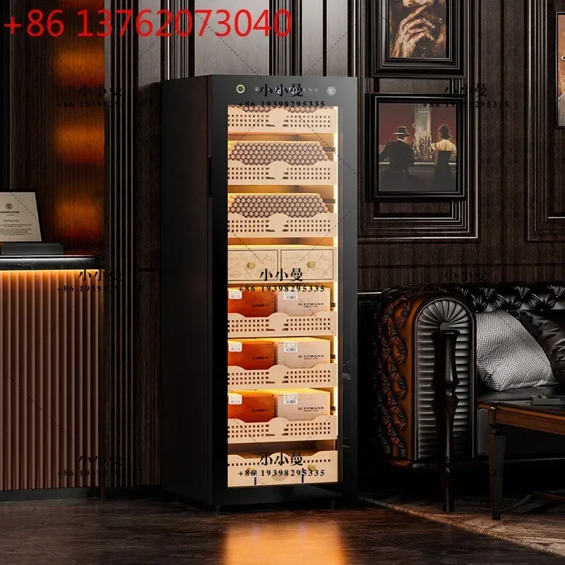 Eggar Cigar Cabinet 158C Cedar Wood WiFi Remote Control Compressor Cigar Moisturizer