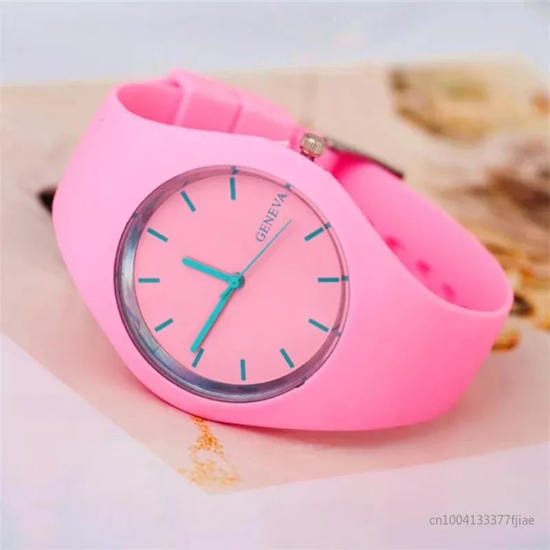 

Geneva Women Watches Fashion Casual Sport Colorful Jelly Watches Silicone Band Quartz Wristwatches Girl Casual Watch