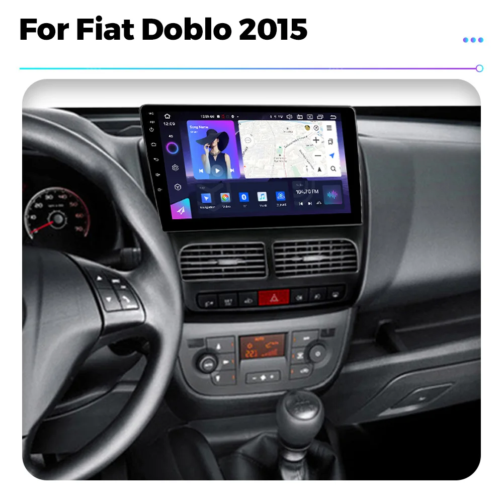 For Fiat Doblo 2015 Android13 Car Stereo Unit Multimedia Radio Video Player GPS Navigation Wireless Carplay 4G WIFI 8 Core 256GB