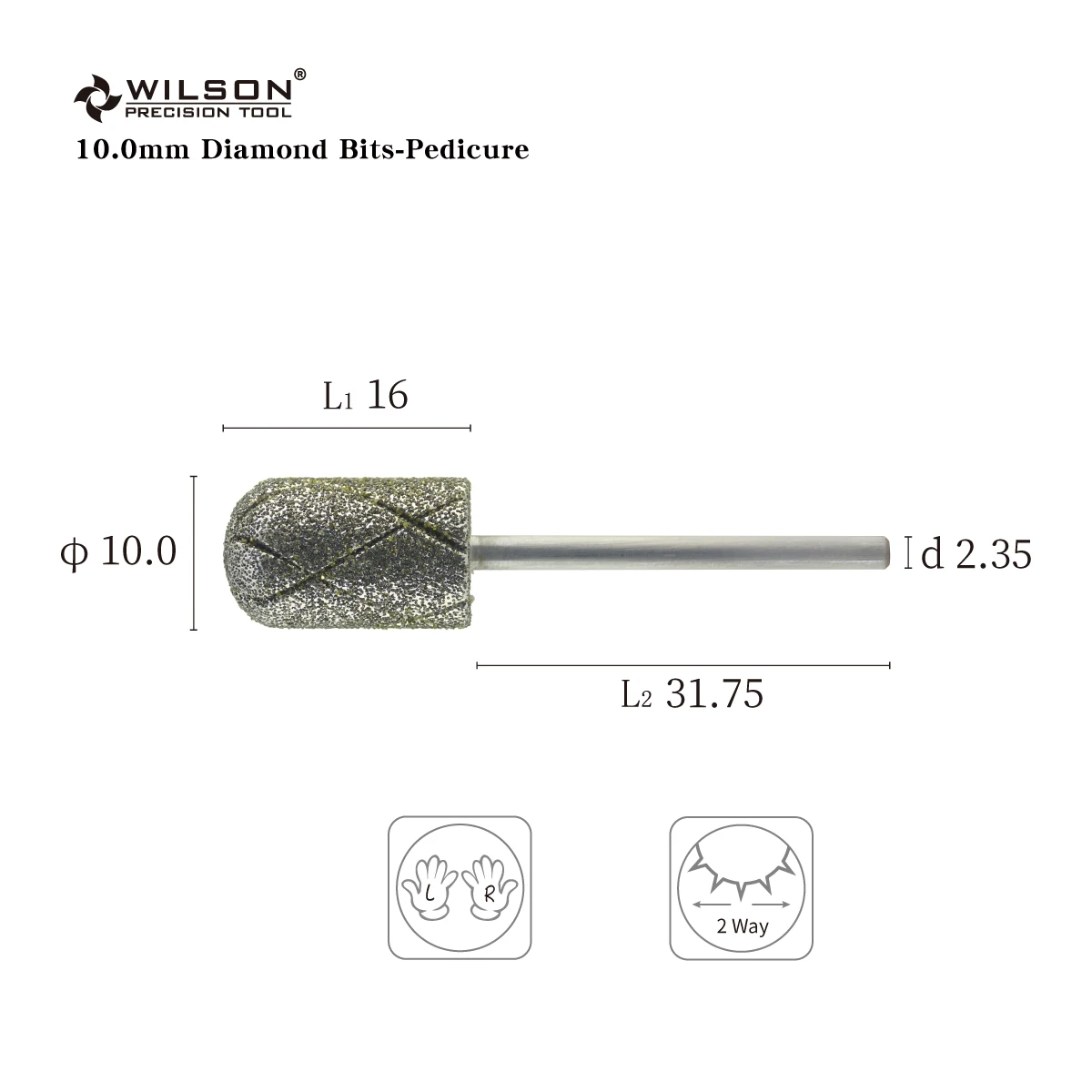 WILSON-Forets diamantés pour pédicure, accessoires pour ongles, outils, manucure