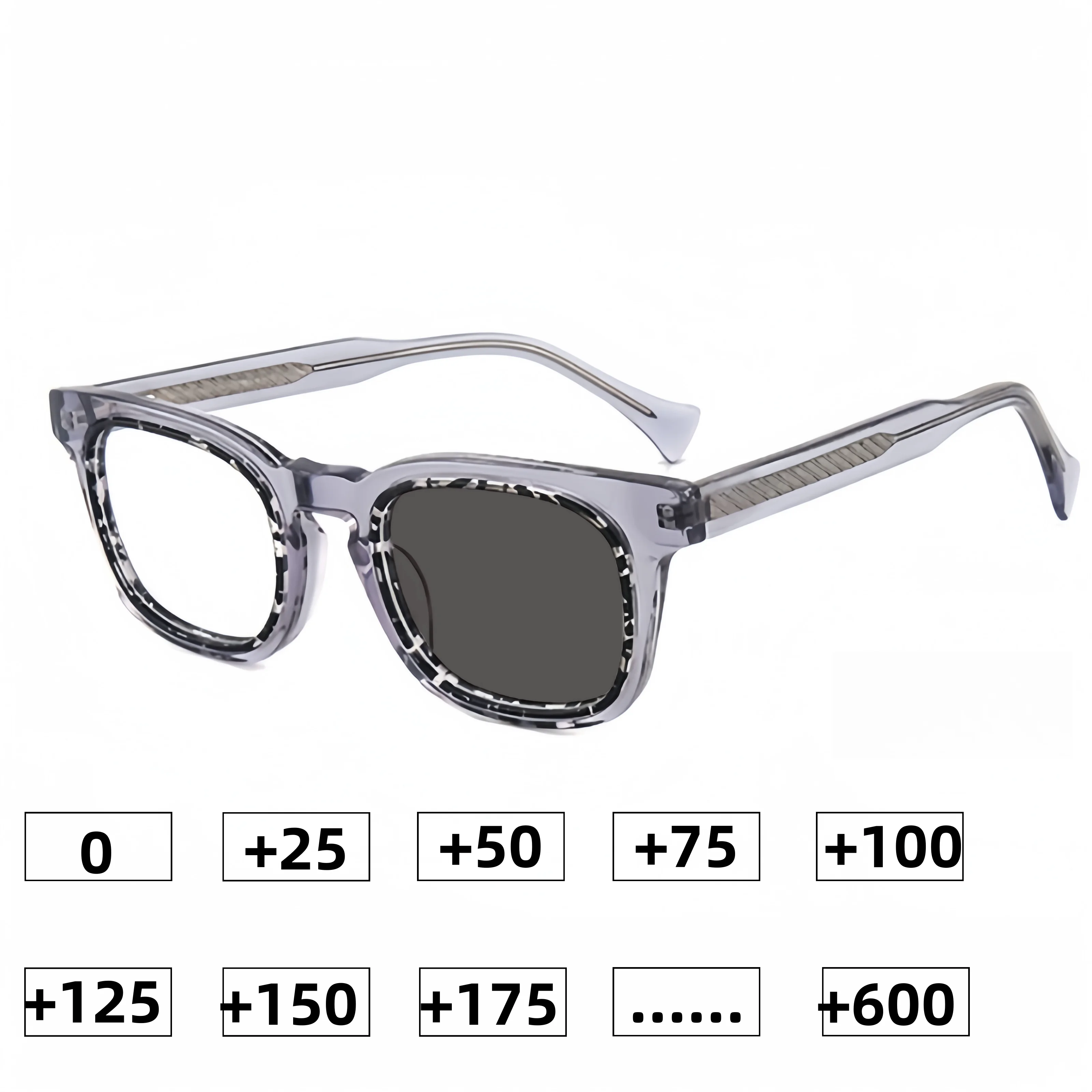 

New Top Quality Acetate Square photochromic glasses Women Fashion Designer Eyeglasses Handmade Men Trend Sunglasses