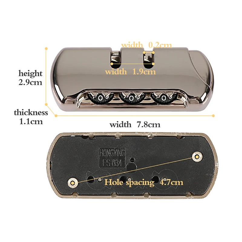 /Vly/Digit Combination Padlock Accessories for Bags Lock Luggage Suitcase Travel Bag Code Lock 3