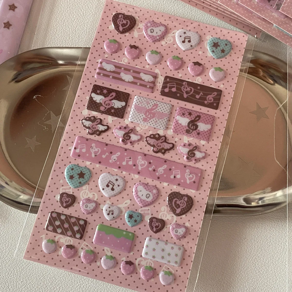 Ins Style Sweet Pink Series Erdbeer-Stern-Flash-Film Goo-Kartenaufkleber Koreanischer Stil Handyhülle Dekorative Aufkleber – Detail 10