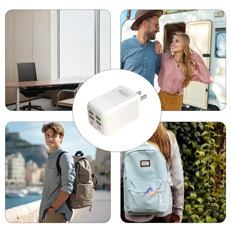 USB محطة شحن المحور 6 منافذ محطة شحن سريع شاحن قطاع محول محطة شحن سريع متعدد المنافذ USB مكعب محول