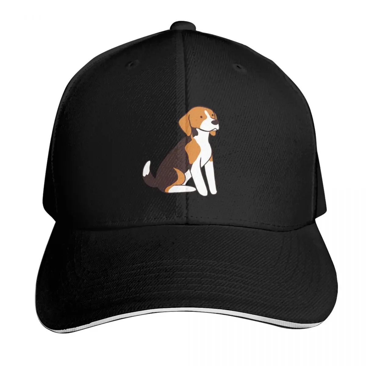 Beagle dog cute illustration Baseball Cap Snapback Flat Bill Strapback Dad Hat Six Panel Structured Crown