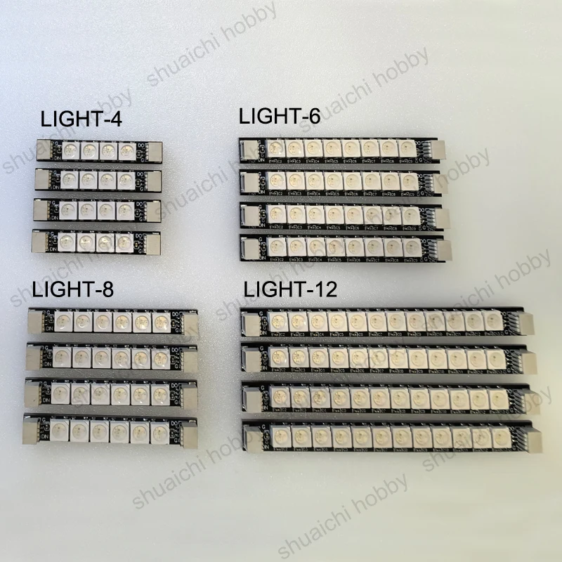 1Set FPV Racing Drone 2812RGB Arm Light Strip  4LED/6LED/8LED/12LED with 4cm 8cm SH1.0 3P Connection Cable for Flight Controller
