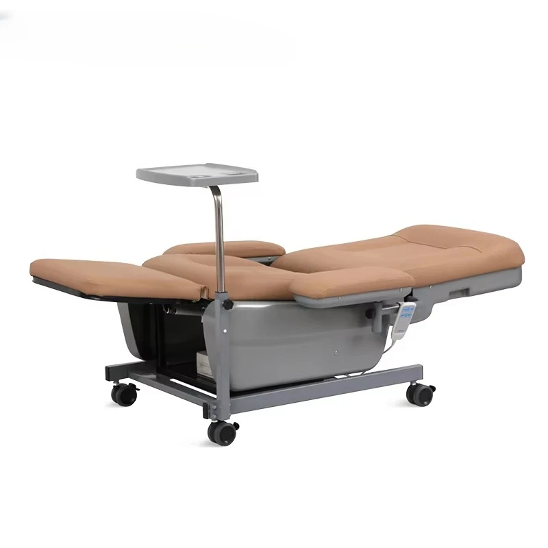 Function Electric adjustable patient infusion Reclining dialysis chair with wheels