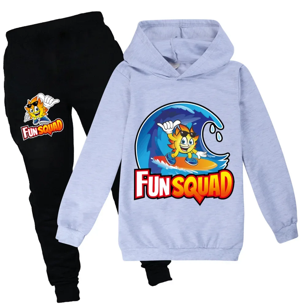 

Kids Fashion Cartoon Fun Squad Gaming Hoodie Tops+Pants 2pcs Set Baby Boys Girls Tracksuit 3-14 Years Kids Spring Autumn Clothes