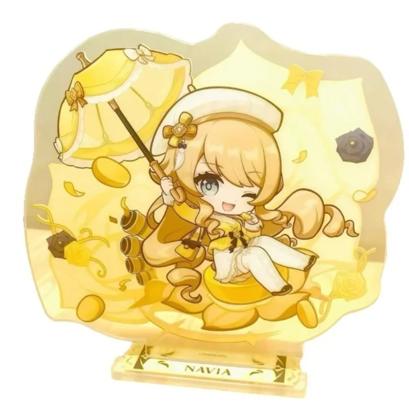 Game Impact‌ Figure Q Version Navia Peripheral Acrylic Stand Decoration Desk Model Plate Ornament Fans Display Cosplay Souvenir
