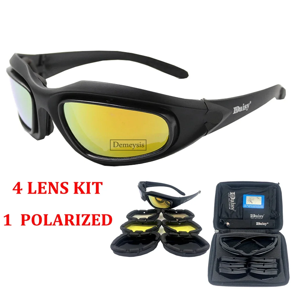 

Outdoor Sports Eyewear Tactical Polarized Men Shooting Glasses for Camping Hiking Cycling Glasses 4 Lens