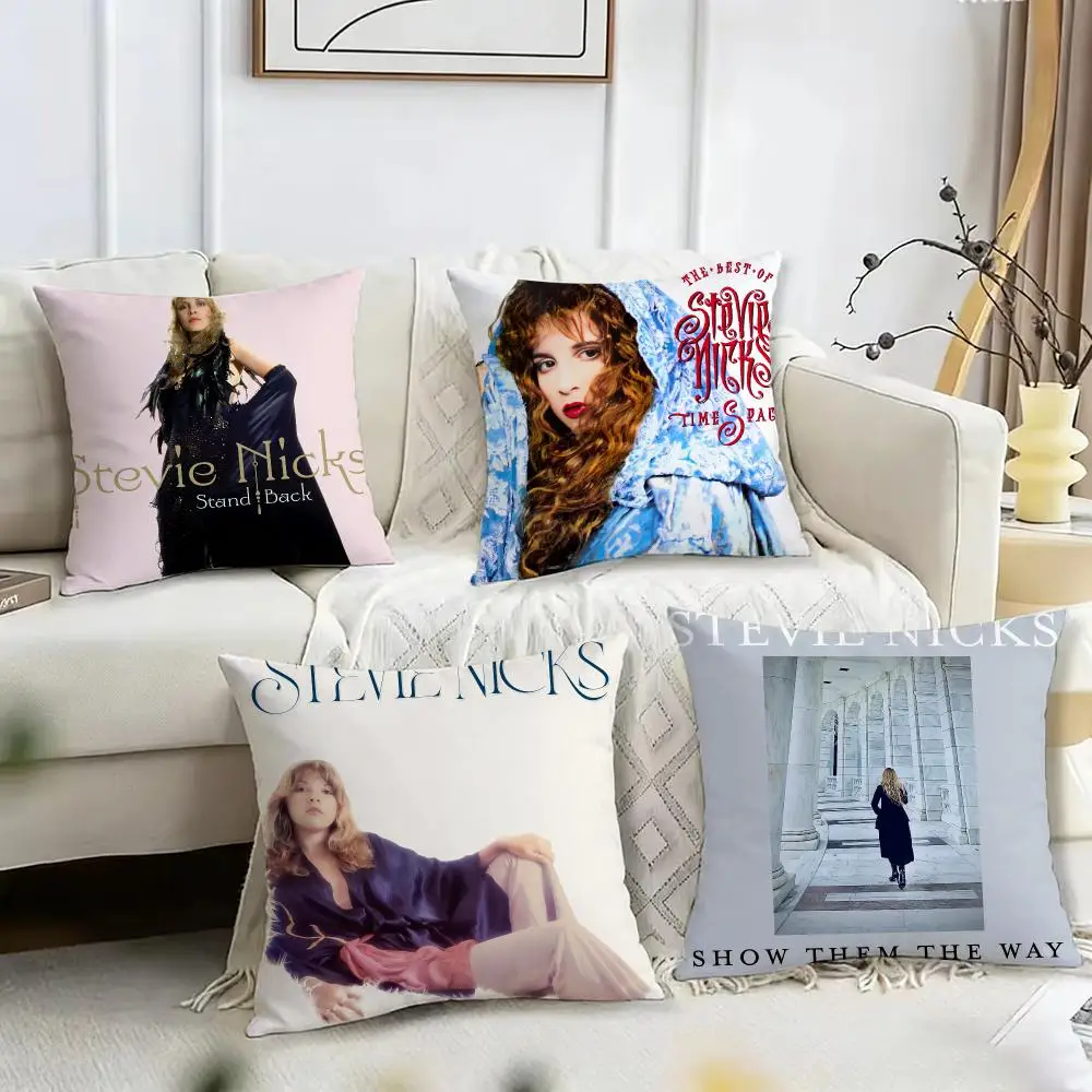 Vintage S-Stevie Nicks Singer Cushion Cover Pillow Case Short Plush Square Throw Pillow Covers Pillowcase Sofa Home Decor Gift