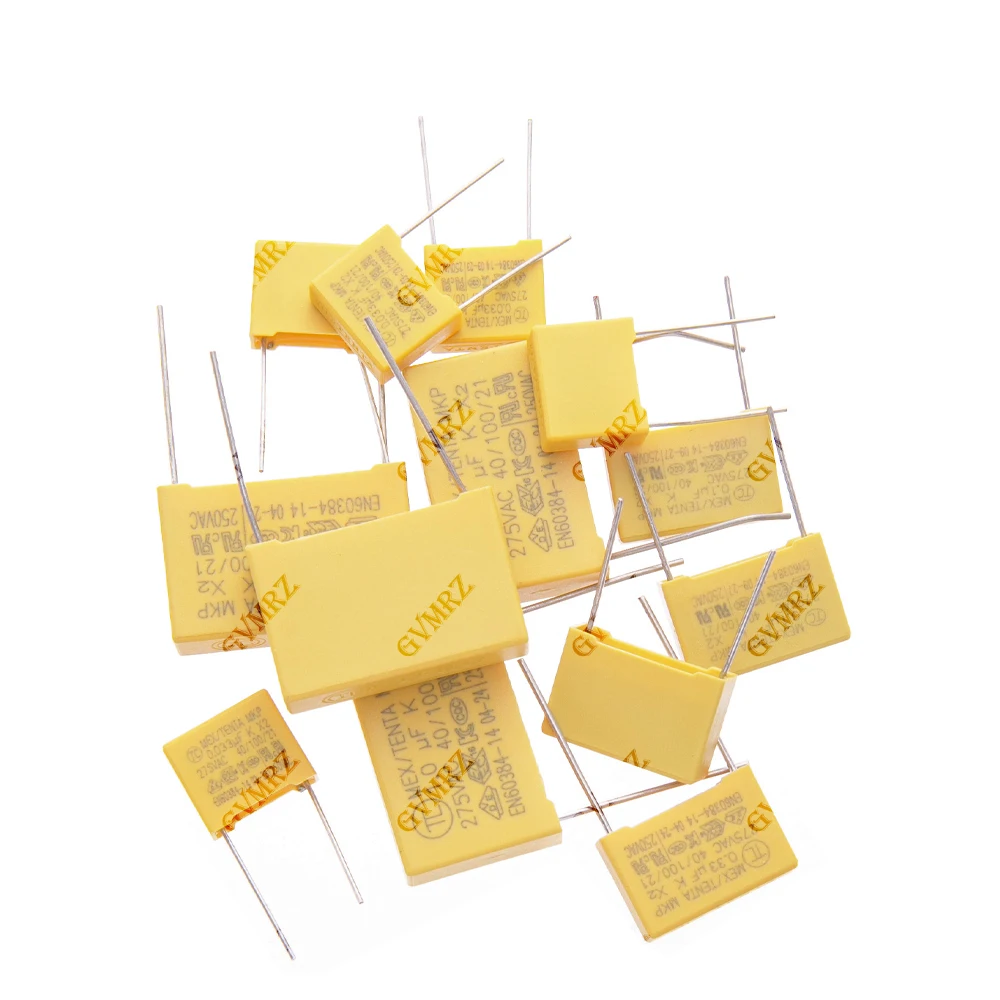1.5UF 2.2UF 275VAC Safety Film Capacitor Assorted Values 0.001uF–2.2uF Multiple Lead Spacing for Electronics 0.22UF 0.68UF 1.0UF