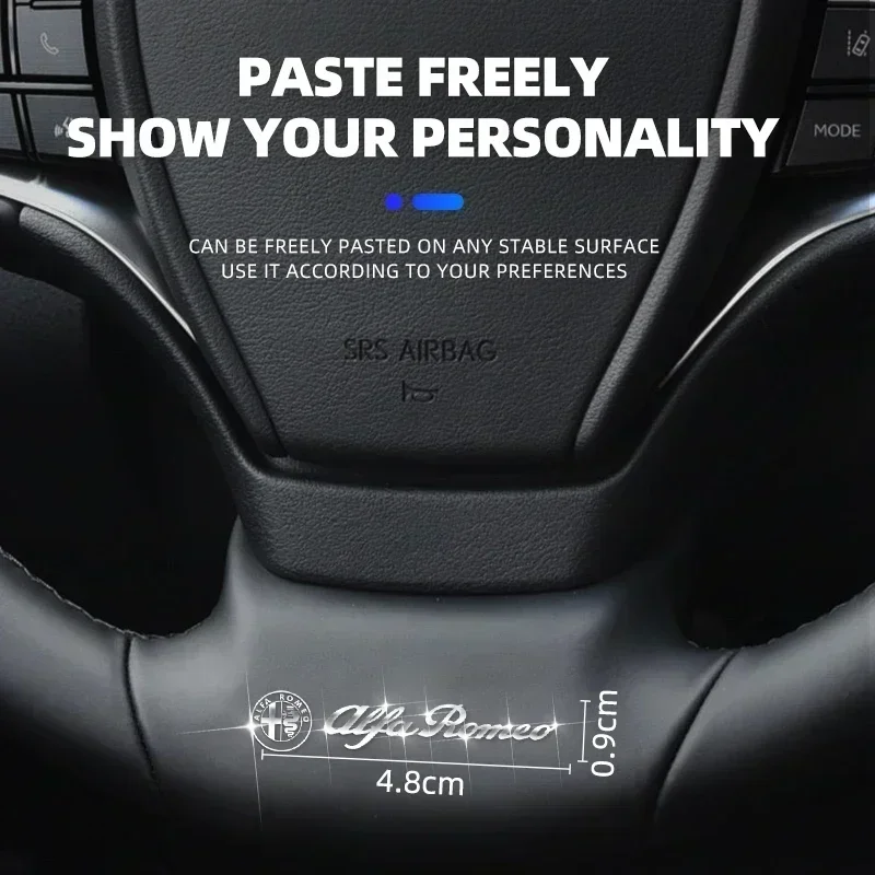 ثلاثية الأبعاد سيارة معدنية ملصق مزخرفة شارة ملصق مائي الملحقات الداخلية ل ألفا روميو جوليا ستيلفيو جوليتا 156 159 147 ميتو تونال #2