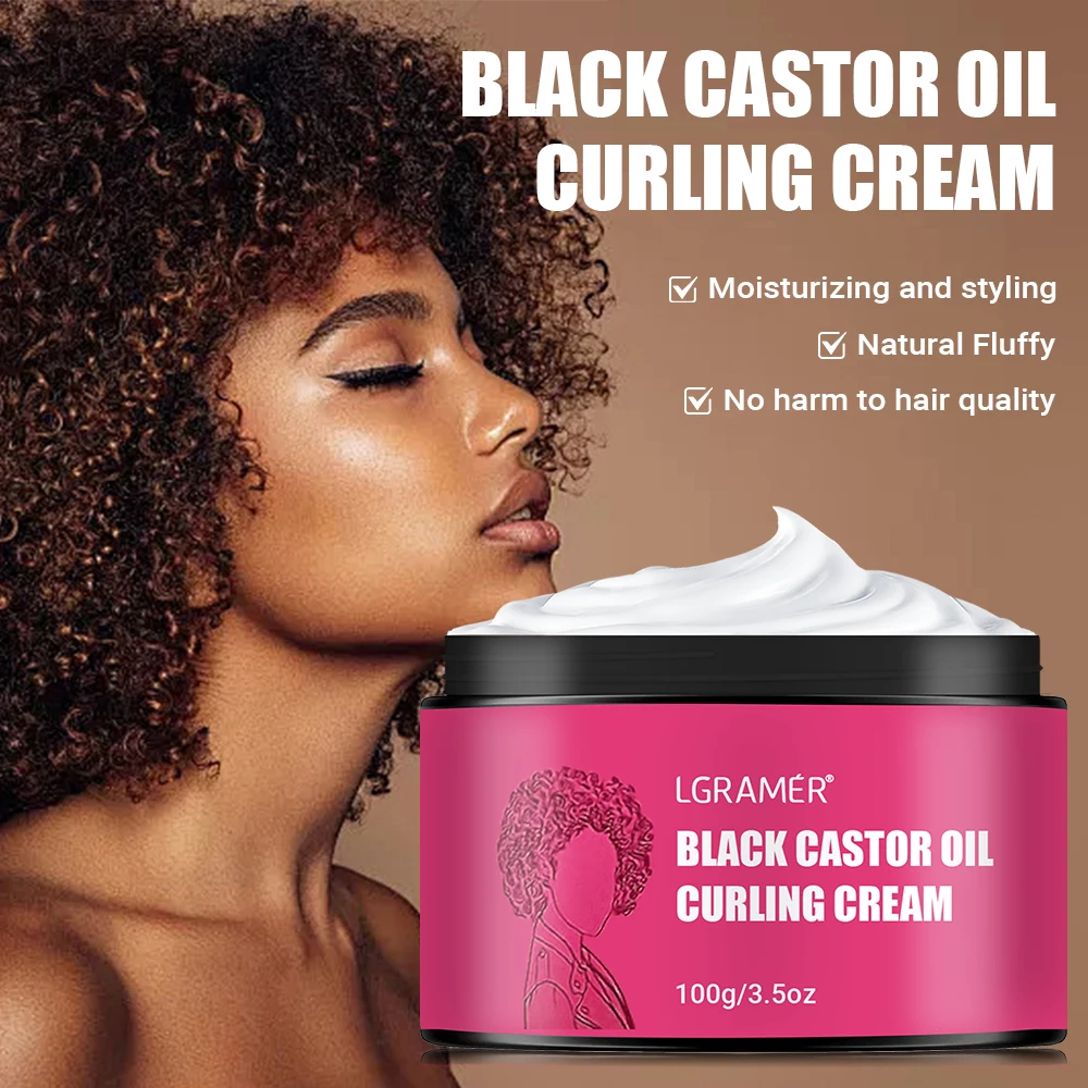 

‌ Крем для волос LGRAMÉR Black Castor Oil — подчеркивает локоны и уменьшает вьющиеся волосы, увлажняющий несмываемый кондиционер против вьющихся волос