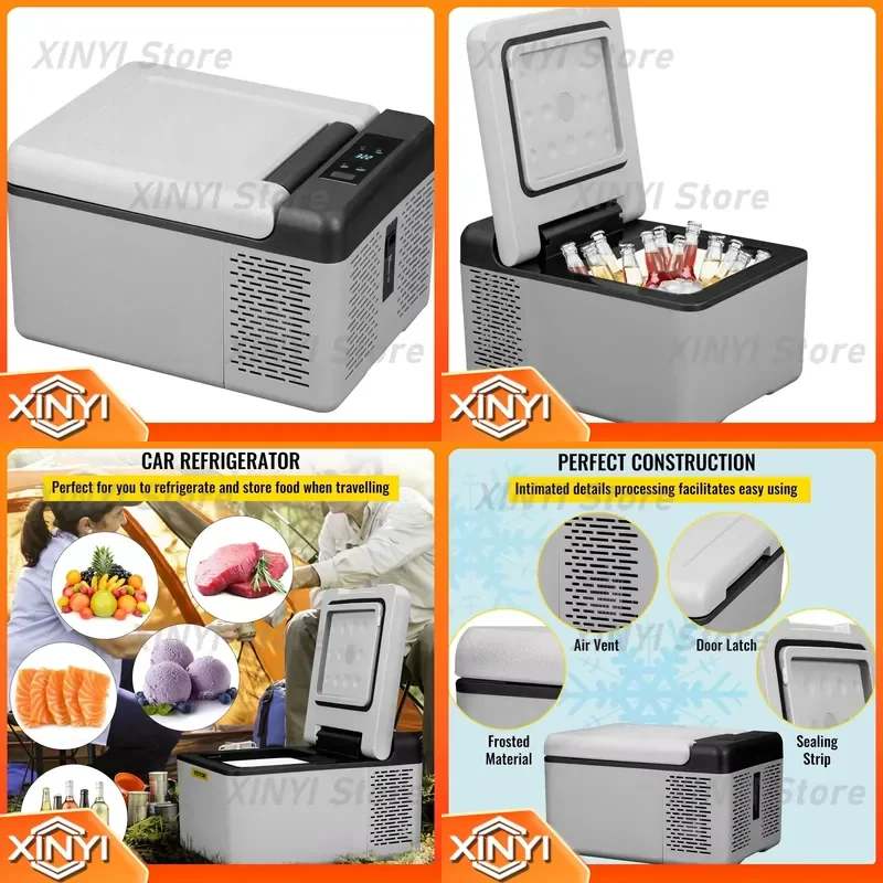 for VEVOR 9L Portable Refrigerator Freezer -4F to 68F 12V 24V DC 110-220V AC for Camping