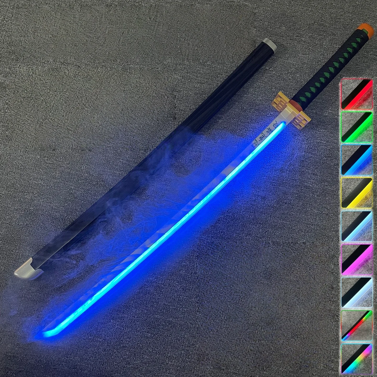40 inch Smoke Glow Demon Slayer Katana Muichirou Licht Damp Zwaard Anime Cosplay Echte Japanse Katana Originele Samurai Sabel Gift