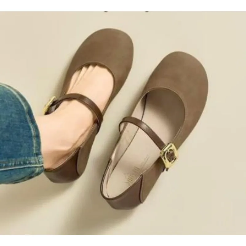 New Style Fashion Brand Women Flats Shoes Round Toe Shallow Slip on Ladies Casual Ballet Shoes Soft Leather Elegant Ballet Flats