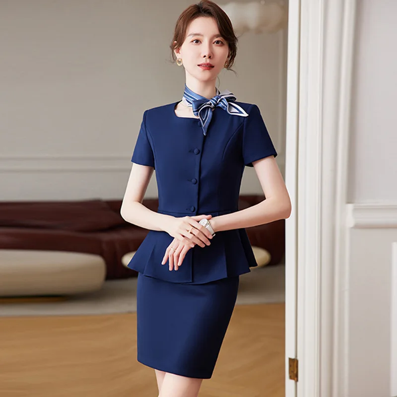 Black Business Suit Women's Front Desk Frock Beauty Salon Jewelry Shop Formal Wear Fashion Temperament Office Suits Suit Skirt