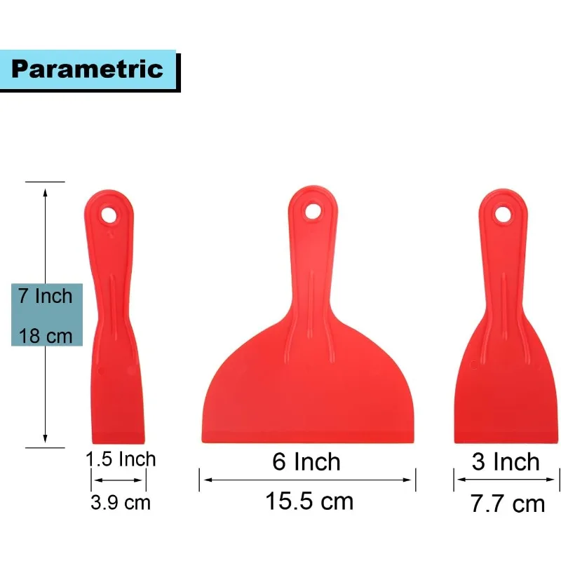 3 Pcs Putty Knife,Flexible Plastic Paint Scraper Tool for Spackling,Spreader, Spackle, Putty Knife Scraper, Tamale Spreader Tool