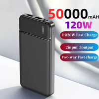 50000mAh 120W Power Bank 12W Portable Fast Charger External Battery PowerBank High Capacity PowerBank For iPhone Samsung Xiaomi 