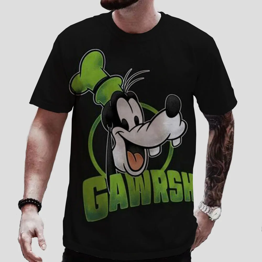 2024 Disney Summer Disney Goofy Short Sleeve 3d Print T-shirt Men's T Shirt Couple Cartoon TShirts Cute Funny Tops Tee Kids