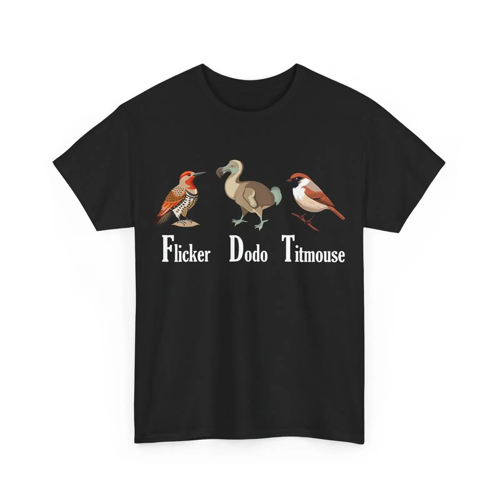 Flicker Dodo Titmouse T Shirt Birds Lovers Funny vintage Washed Comfortable designer clothes Top For Everyday Wear graphic
