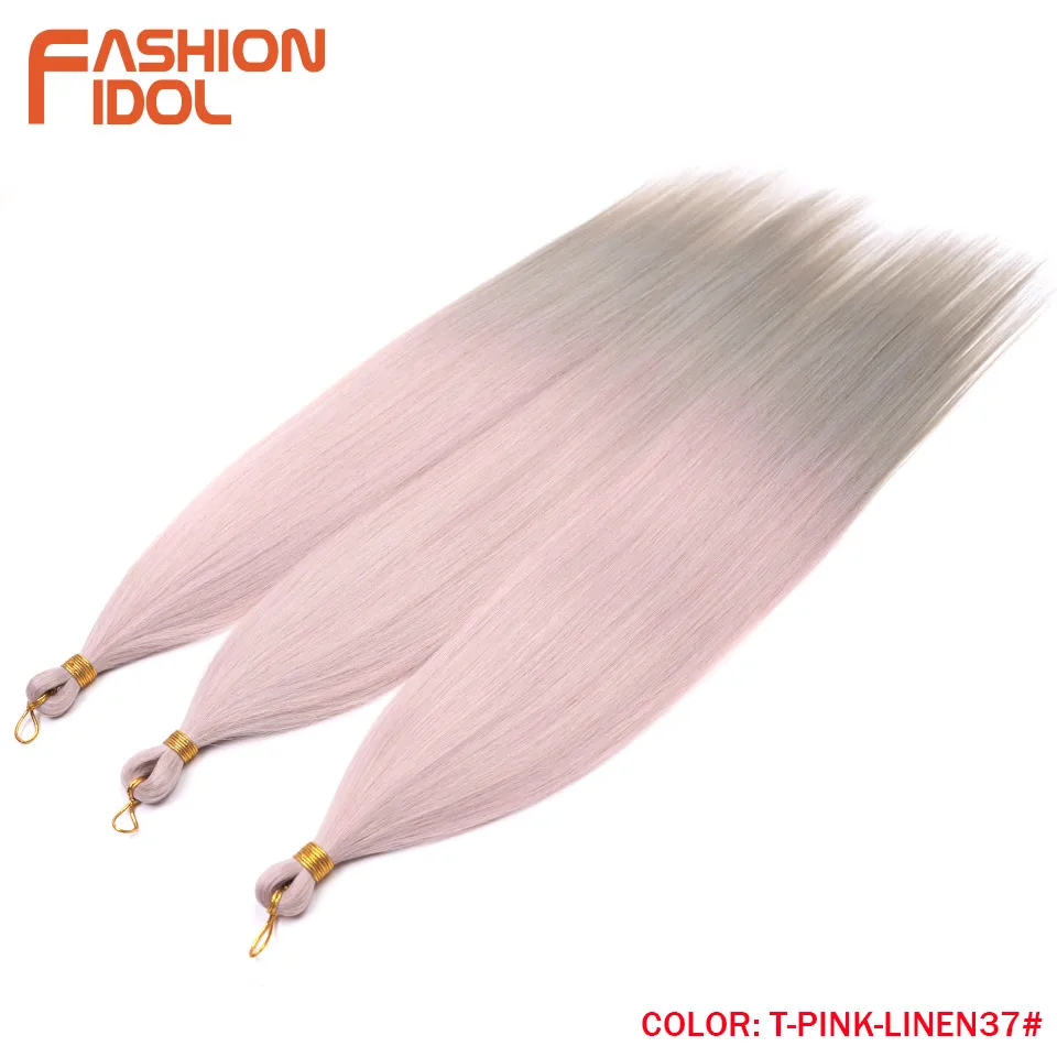 Ariel glattes Haar Bündel häkeln Zöpfe Haar synthetische 28 Zoll 3 Stück Flechten Haar Ombre blonde Yaki häkeln Haar verlängerungen – Detail 8