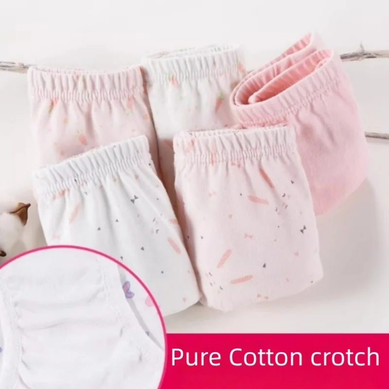 

﻿5 pieces Underwear Girls Pure Cotton Cute Cartoon Print Briefs Mid Waist Triangle Pants ABDL Panties Soft Comfort Breathable﻿﻿﻿