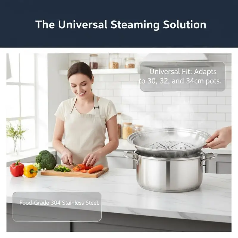Steam Tray Durable Steaming Grid Rack Fits 30/32/34 Inch Woks Easy to Clean Multifunctional Steamer for Home Kitchen Daily Use