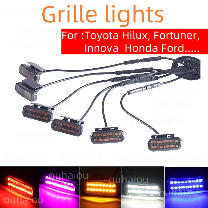 

LED Front Grille Light For Hliux revo fortuner Ford F-150 Ranger Daytime Running Light Wheel Eyebrow Lamp For Pickup truck 12V