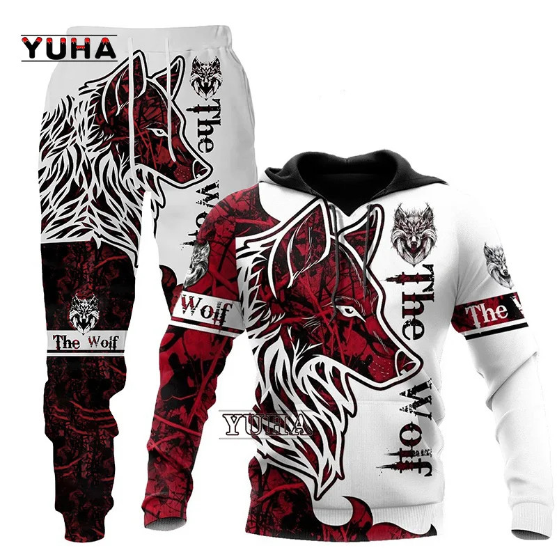 3D Wolf Hoodies Men Hooded Animal Wolf Printed Hoodie Sweatshirts Tracksuits Man/women Jackets Funny Hoody Suit